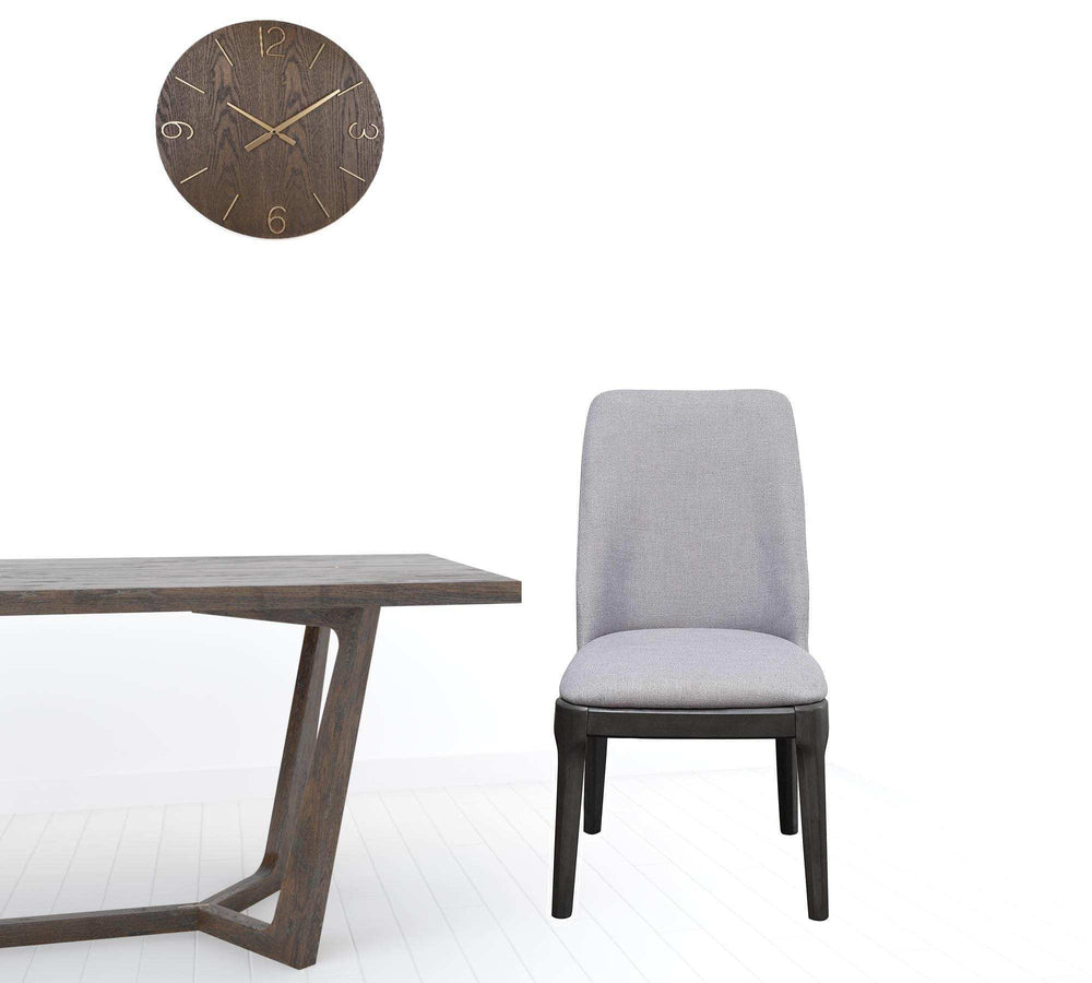 Set of Two Light Gray And Gray Upholstered Linen Dining Side Chairs - Homeroots - Flyclothing LLC