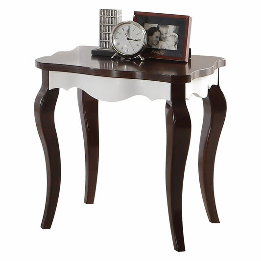 24" Dark Brown Solid Wood End Table - Homeroots