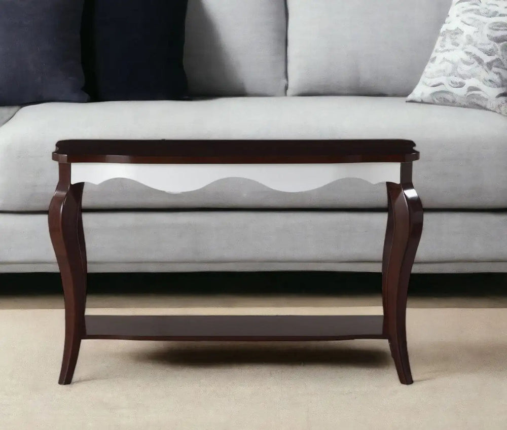 48" Brown Coffee Table With Shelf - Homeroots