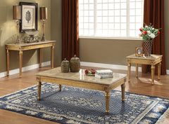 57" Brown and Gold Genuine Marble Console Table - Homeroots