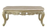32" Genuine Marble And Solid Wood Coffee Table - Homeroots
