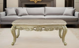 32" Genuine Marble And Solid Wood Coffee Table - Homeroots