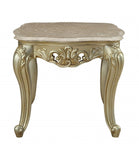 24" Antiqued White Faux Marble Square End Table - Homeroots