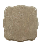 24" Antiqued White Faux Marble Square End Table - Homeroots