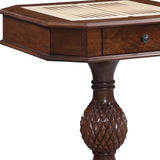28" Brown Octagon Console Table And Drawers - Homeroots