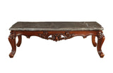 63" Marble Walnut Wood Coffee Table - Homeroots