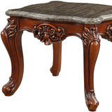 25" Walnut Faux Marble Square End Table - Homeroots - Flyclothing LLC