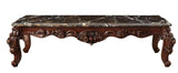 40" Dark Brown And Merlot Genuine Marble Rectangular Coffee Table - Homeroots