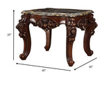 25" Walnut And Brown Faux Marble Square End Table - Homeroots - Flyclothing LLC