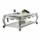 36" X 55" X 20" Antique Pearl Wood Poly-Resin Coffee Table - Homeroots
