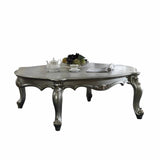 47" Antique Platinum Wood Poly Resin  Coffee Table - Homeroots