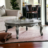 47" Antique Platinum Wood Poly Resin  Coffee Table - Homeroots