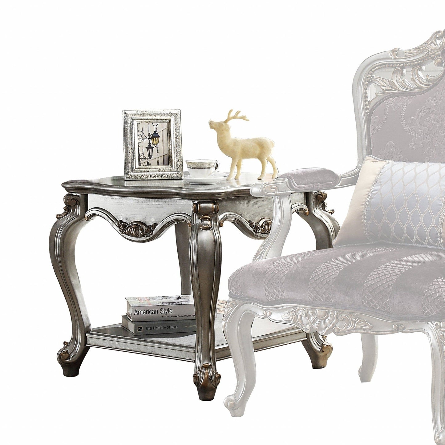 24" Gray Solid Wood End Table With Shelf - Homeroots - Flyclothing LLC