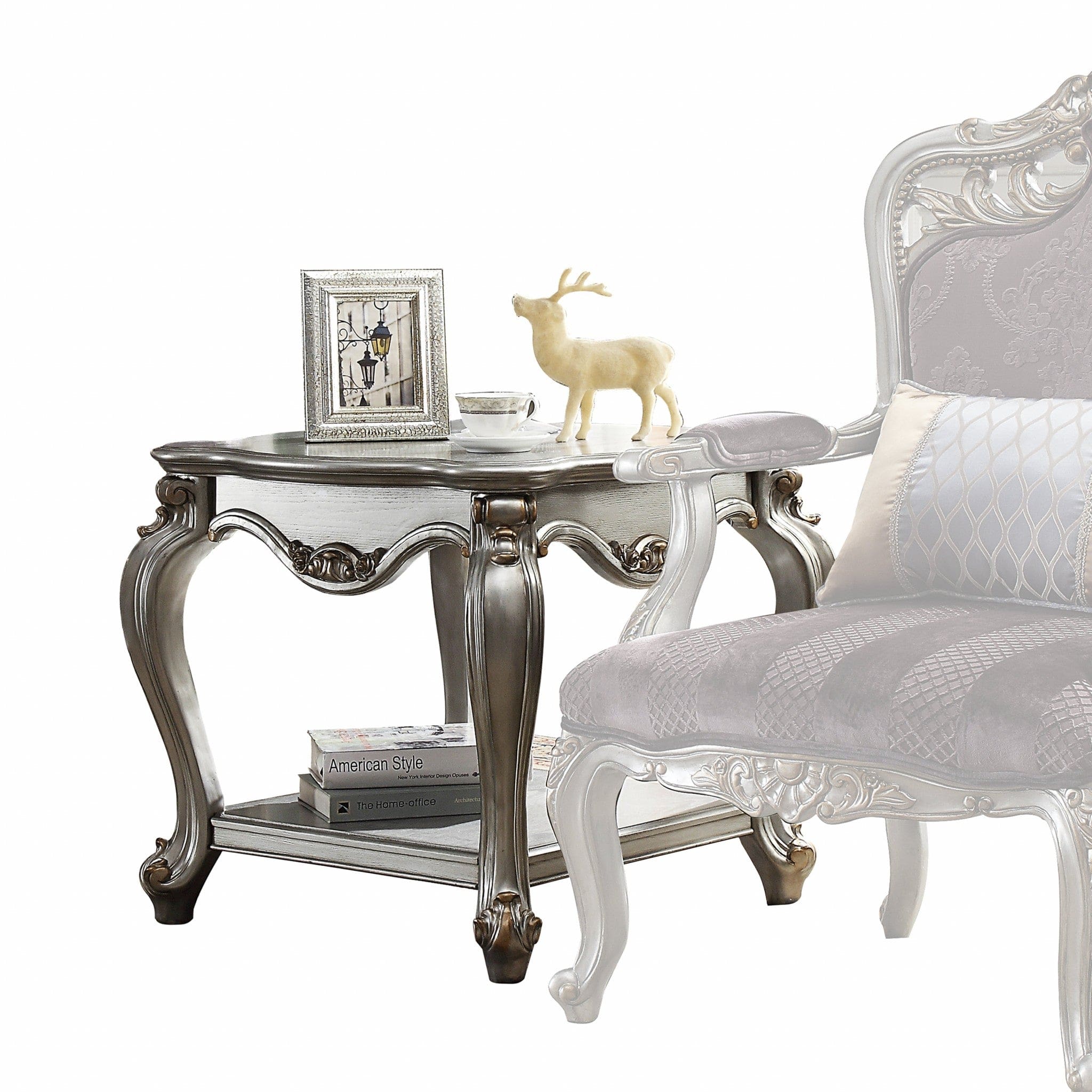 24" Gray Solid Wood End Table With Shelf - Homeroots - Flyclothing LLC