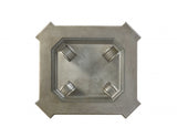 26" Silver And Clear Glass And Wood End Table With Shelf - Homeroots