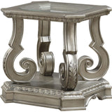 26" Silver And Clear Glass And Wood End Table With Shelf - Homeroots