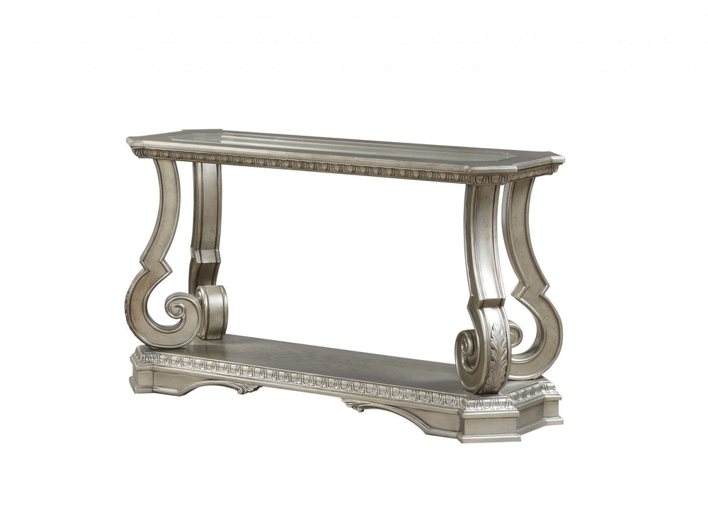18" Glass And Solid Wood Coffee Table With Shelf - Homeroots