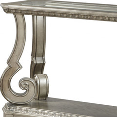 18" Glass And Solid Wood Coffee Table With Shelf