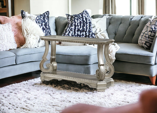 18" Glass And Solid Wood Coffee Table With Shelf