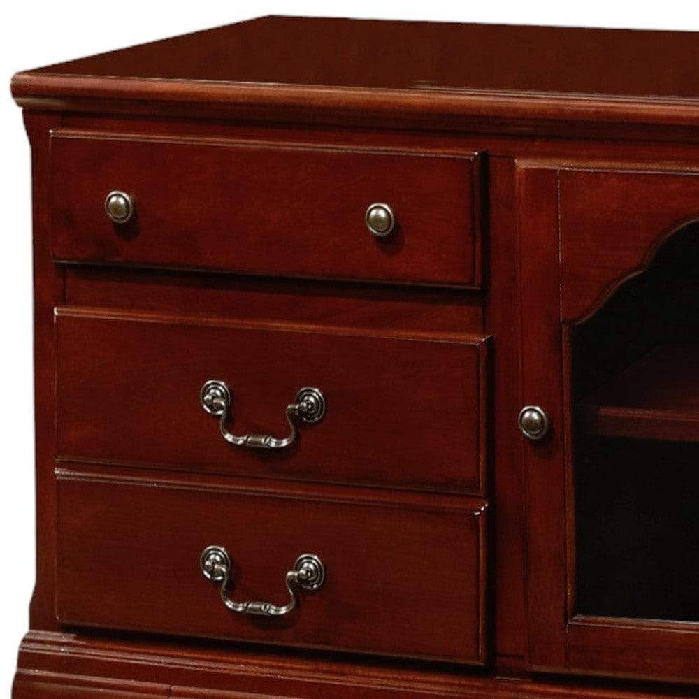 58" Brown Solid and Manufactured Wood TV Stand - Homeroots - Flyclothing LLC