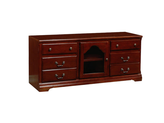 58" Brown Solid and Manufactured Wood TV Stand - Homeroots