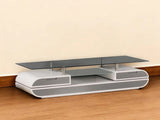63" Gray and White Cabinet Enclosed Storage TV Stand - Homeroots
