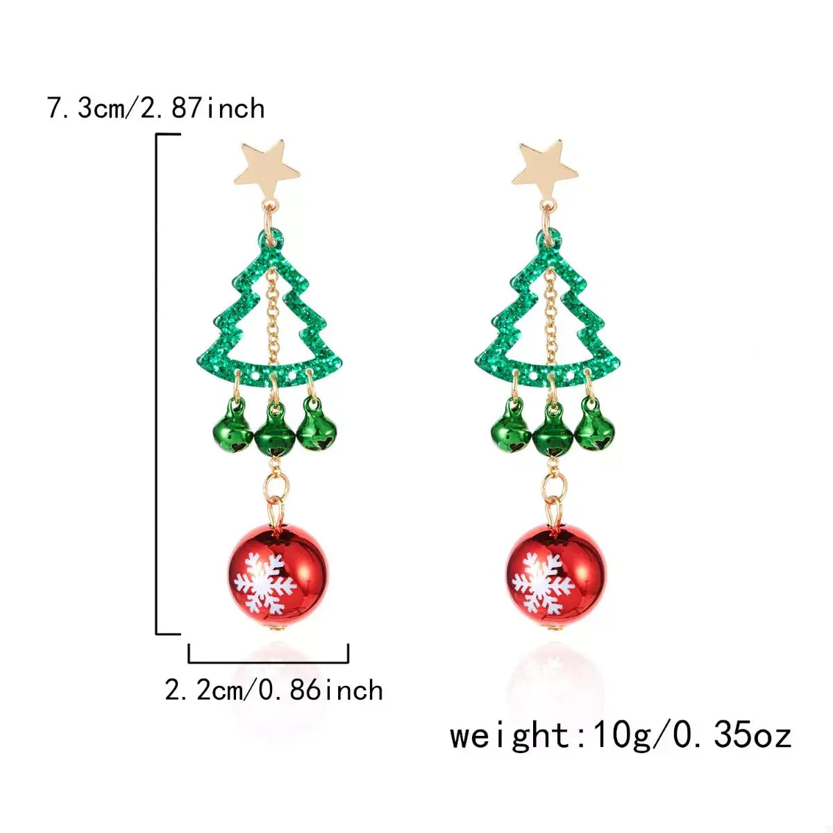 Christmas Tree Ball Drop Earrings - Trendsi - Flyclothing LLC