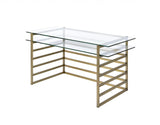 28" Clear and Gold Glass Mirrored - Homeroots