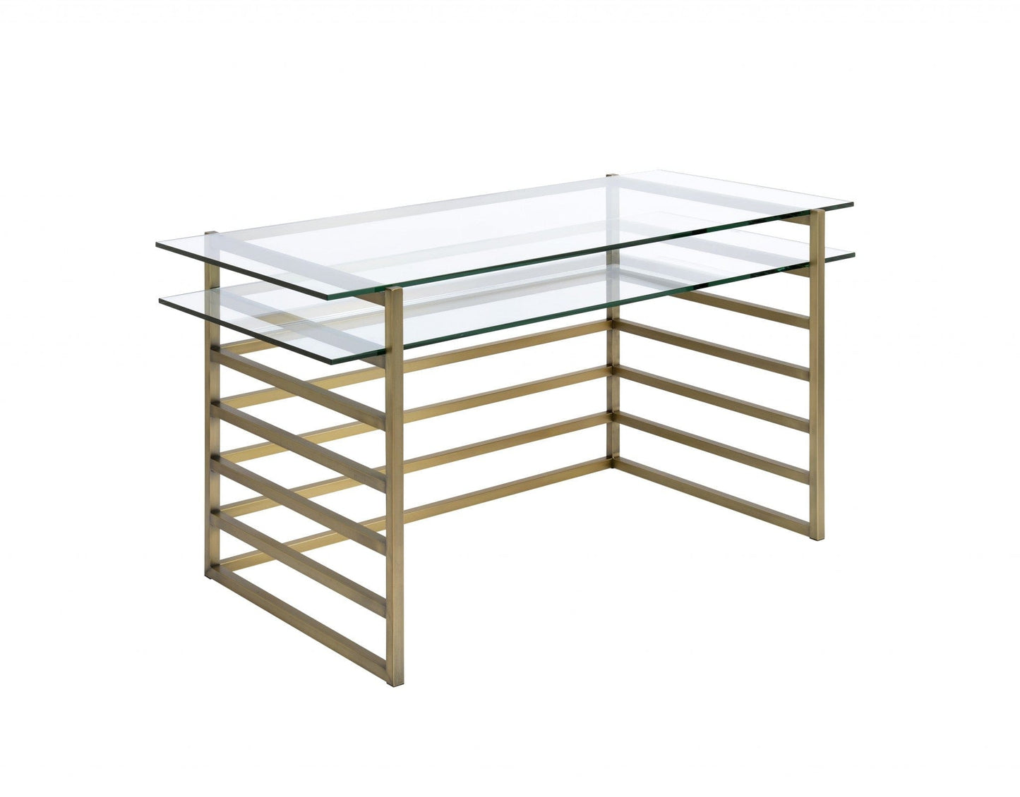 28" Clear and Gold Glass Mirrored - Homeroots - Flyclothing LLC