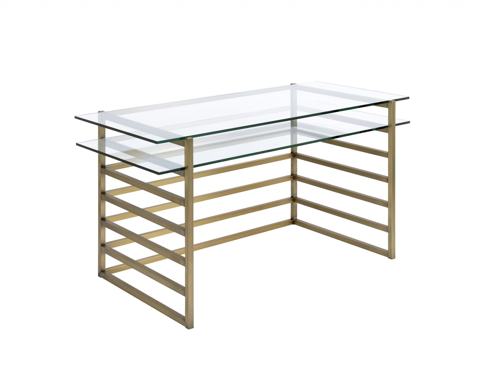 28" Clear and Gold Glass Mirrored - Homeroots - Flyclothing LLC