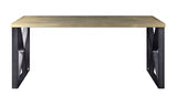 70" Gold and Black Aluminum Writing Desk - Homeroots