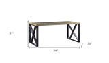 70" Gold and Black Aluminum Writing Desk - Homeroots