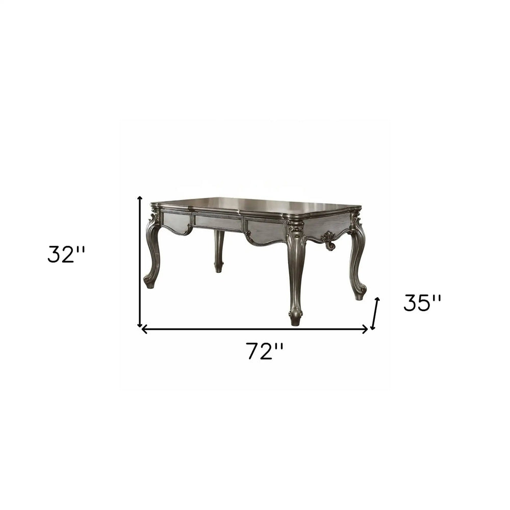 35" Silver Executive Desk - Homeroots - Flyclothing LLC