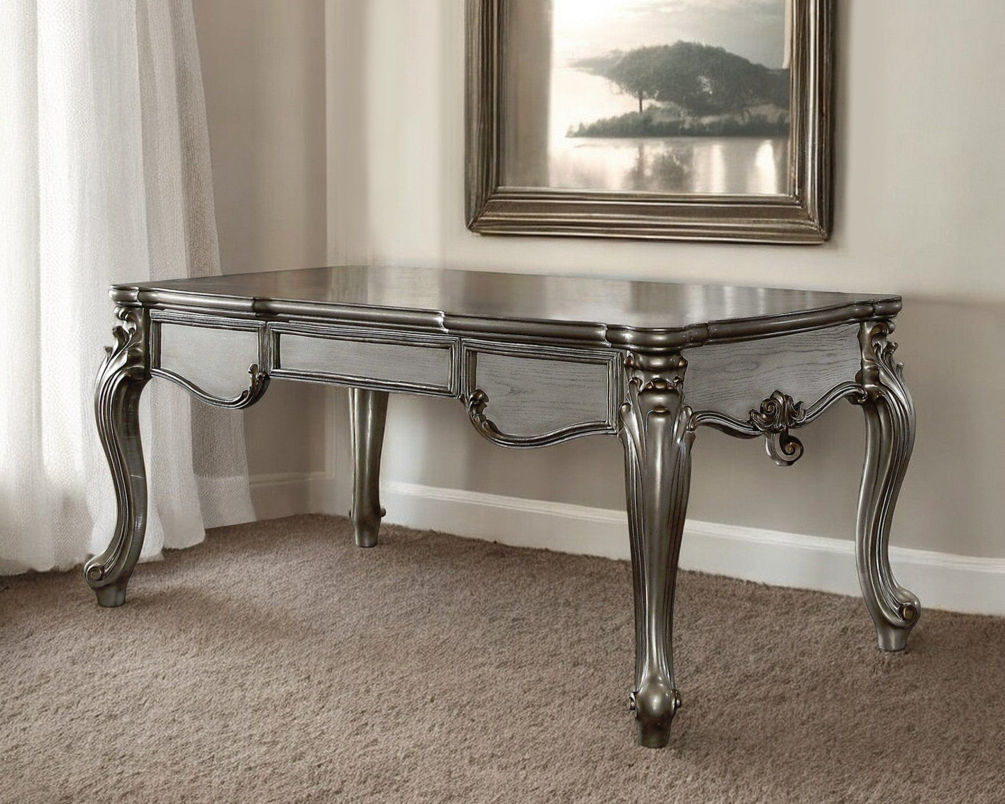 35" Silver Executive Desk - Homeroots - Flyclothing LLC