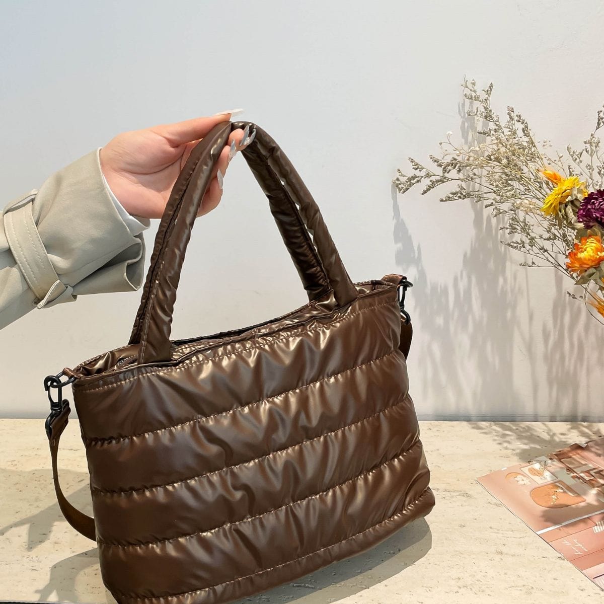 PU Leather Detachable Strap Crossbody Bag - Trendsi