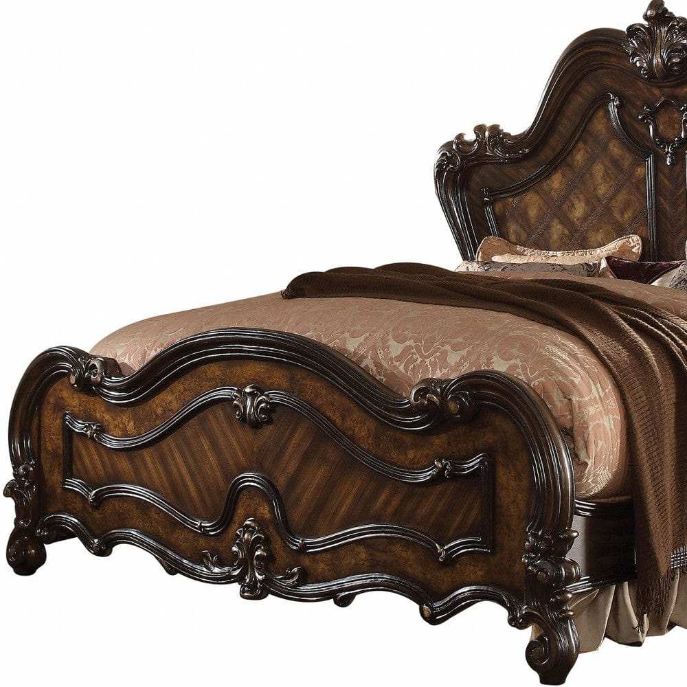 Dark Brown Solid Wood Bed Frame - Homeroots - Flyclothing LLC