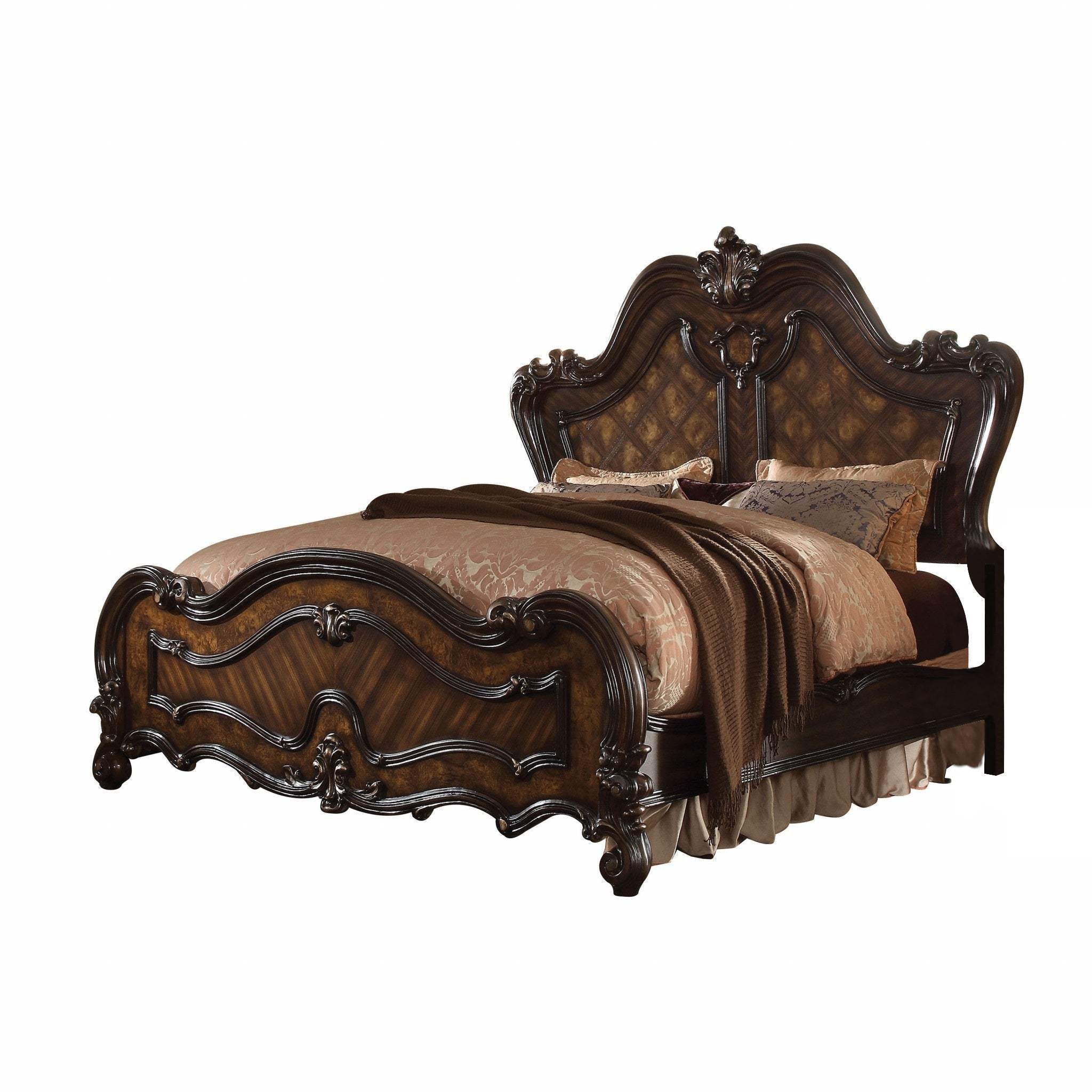 Brown King Bed Frame - Homeroots - Flyclothing LLC