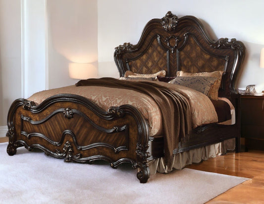 Brown King Bed Frame - Homeroots