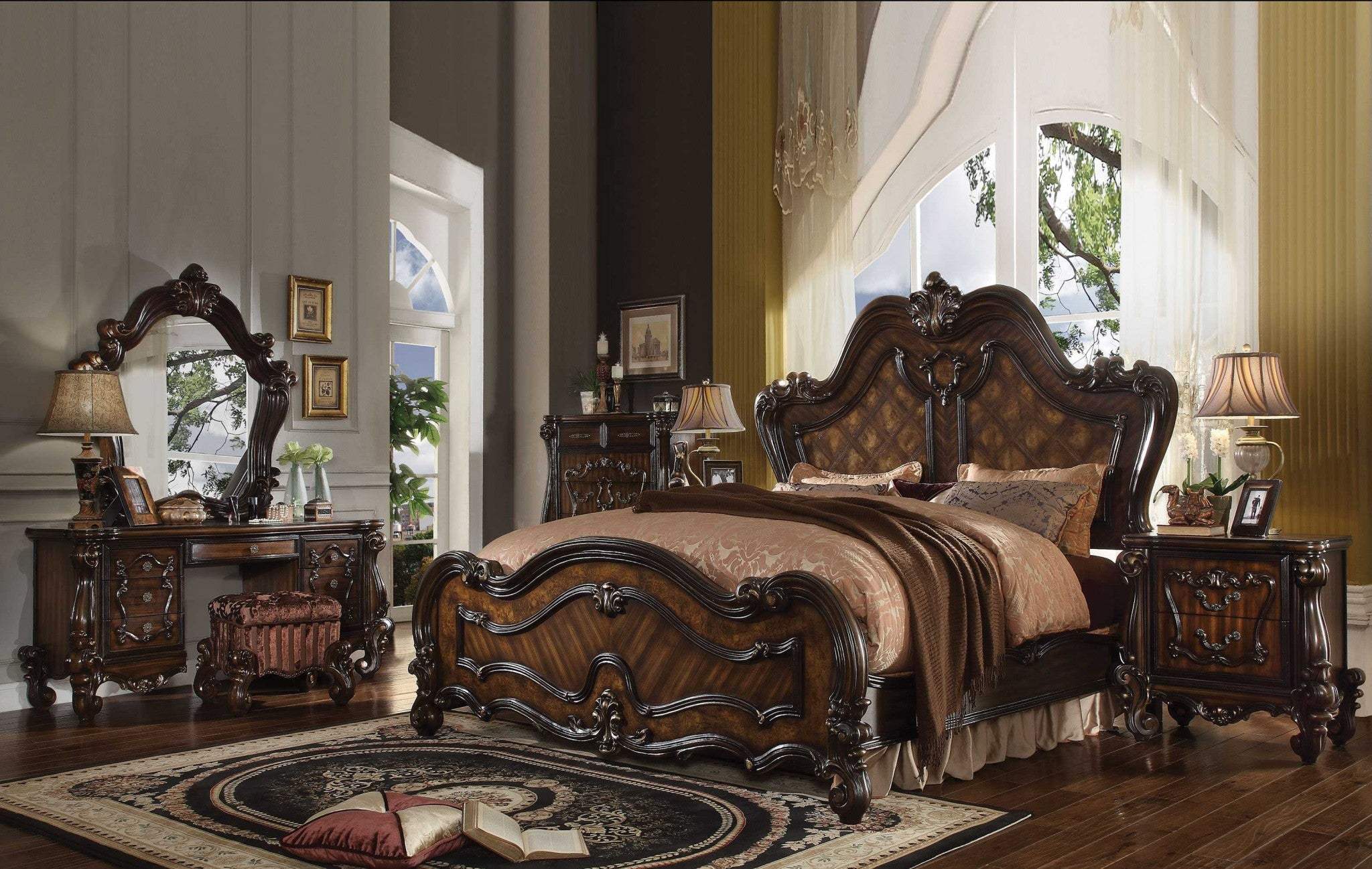 Brown King Bed Frame - Homeroots - Flyclothing LLC
