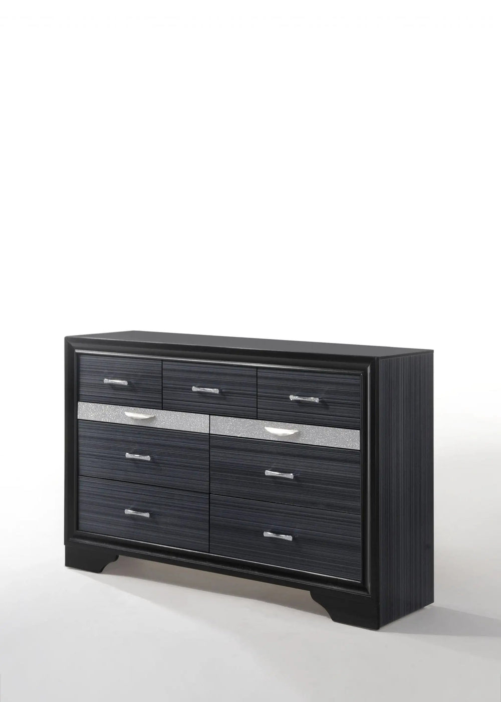 63" Black Manufactured Wood Nine Drawer Gentlemans Chest - Homeroots