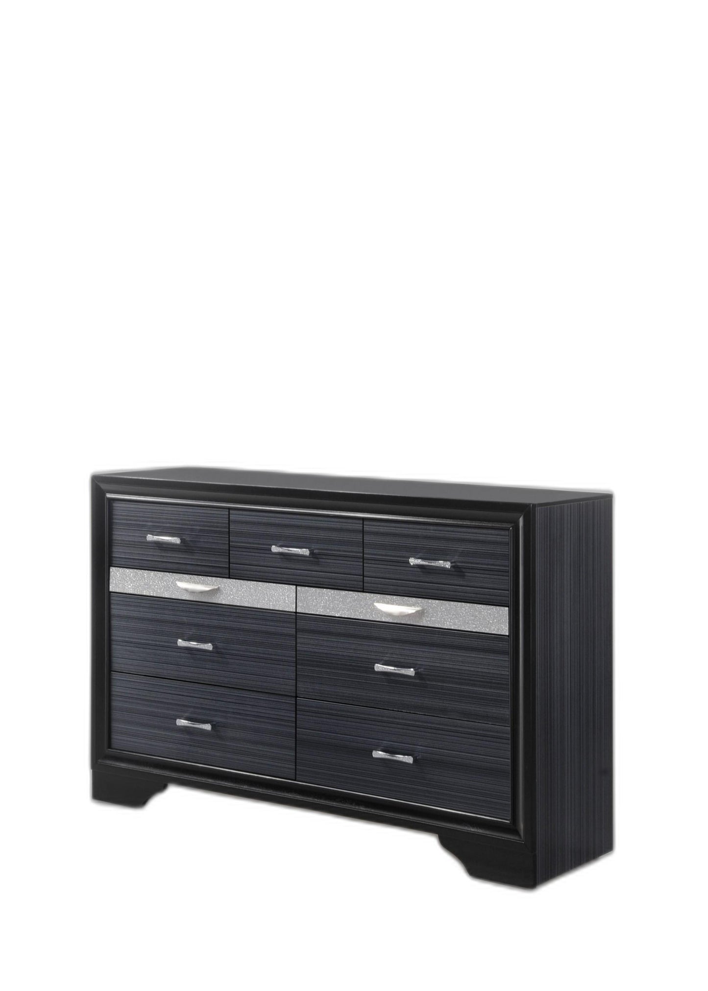 63" Black Manufactured Wood Nine Drawer Gentlemans Chest - Homeroots - Flyclothing LLC
