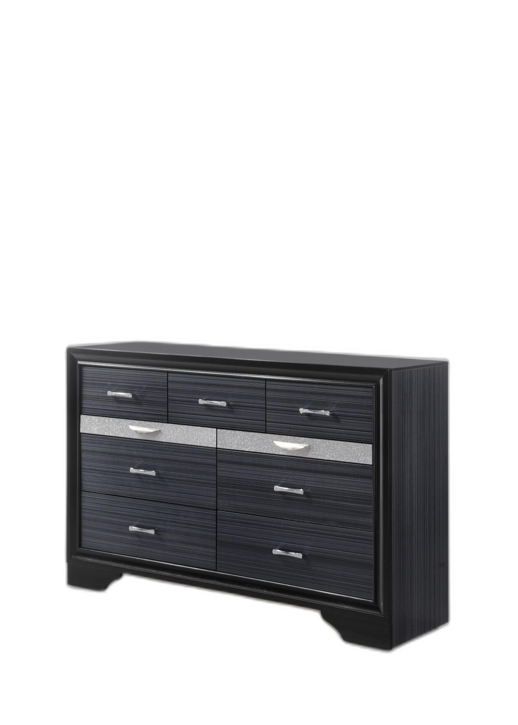 63" Black Manufactured Wood Nine Drawer Gentlemans Chest - Homeroots - Flyclothing LLC