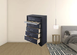 34" Black Solid Wood Six Drawer Chest - Homeroots