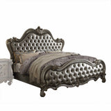 73" X 99" X 72" Silver Pu Antique Platinum Upholstery Poly Resin Queen Bed - Homeroots