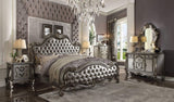 73" X 99" X 72" Silver Pu Antique Platinum Upholstery Poly Resin Queen Bed - Homeroots - Flyclothing LLC