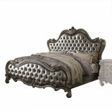73" X 99" X 72" Silver Pu Antique Platinum Upholstery Poly Resin Queen Bed - Homeroots