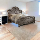 Queen Gray Bed - Homeroots - Flyclothing LLC