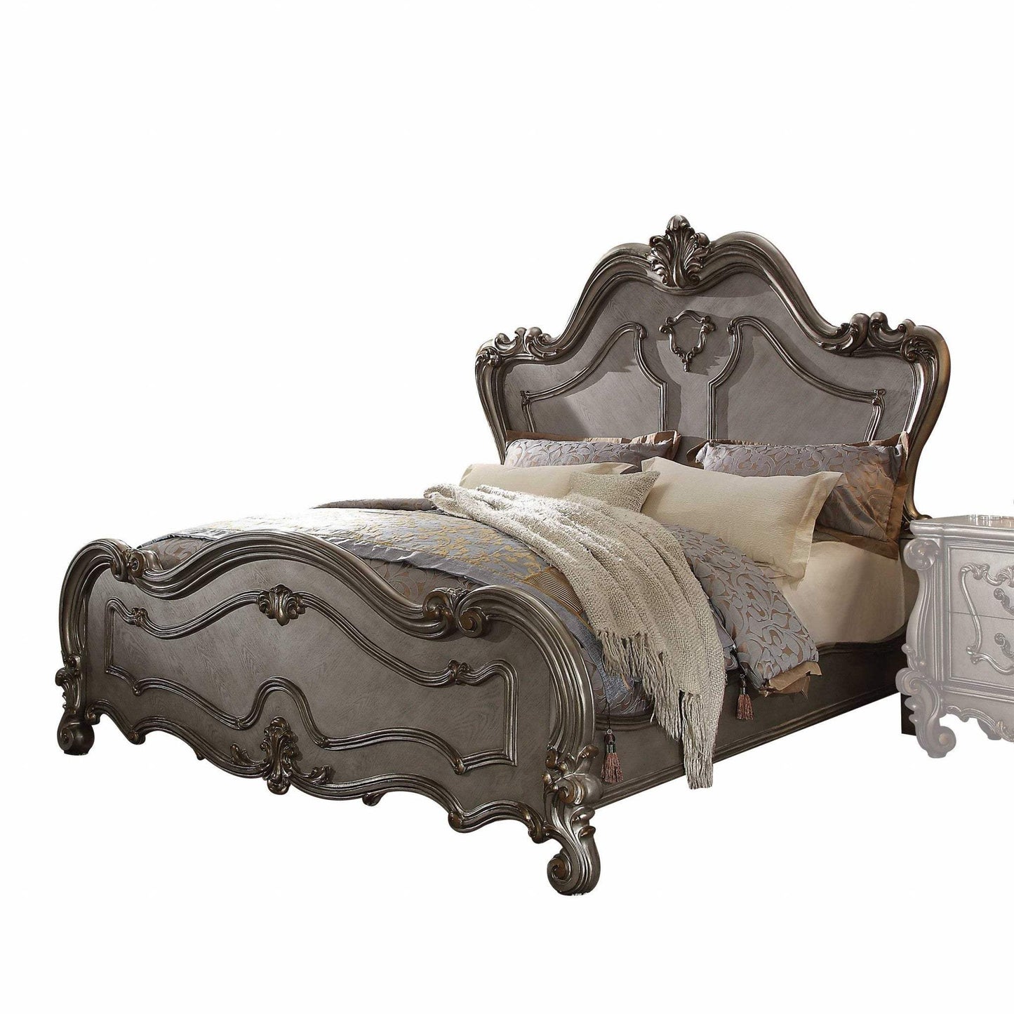 Queen Gray Bed - Homeroots - Flyclothing LLC