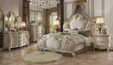 89" X 89" X 78" Fabric Antique Pearl Wood Poly Resin Upholstery Eastern King Bed - Homeroots
