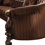 55" Brown Velvet Curved Sofa And Toss Pillows - Homeroots